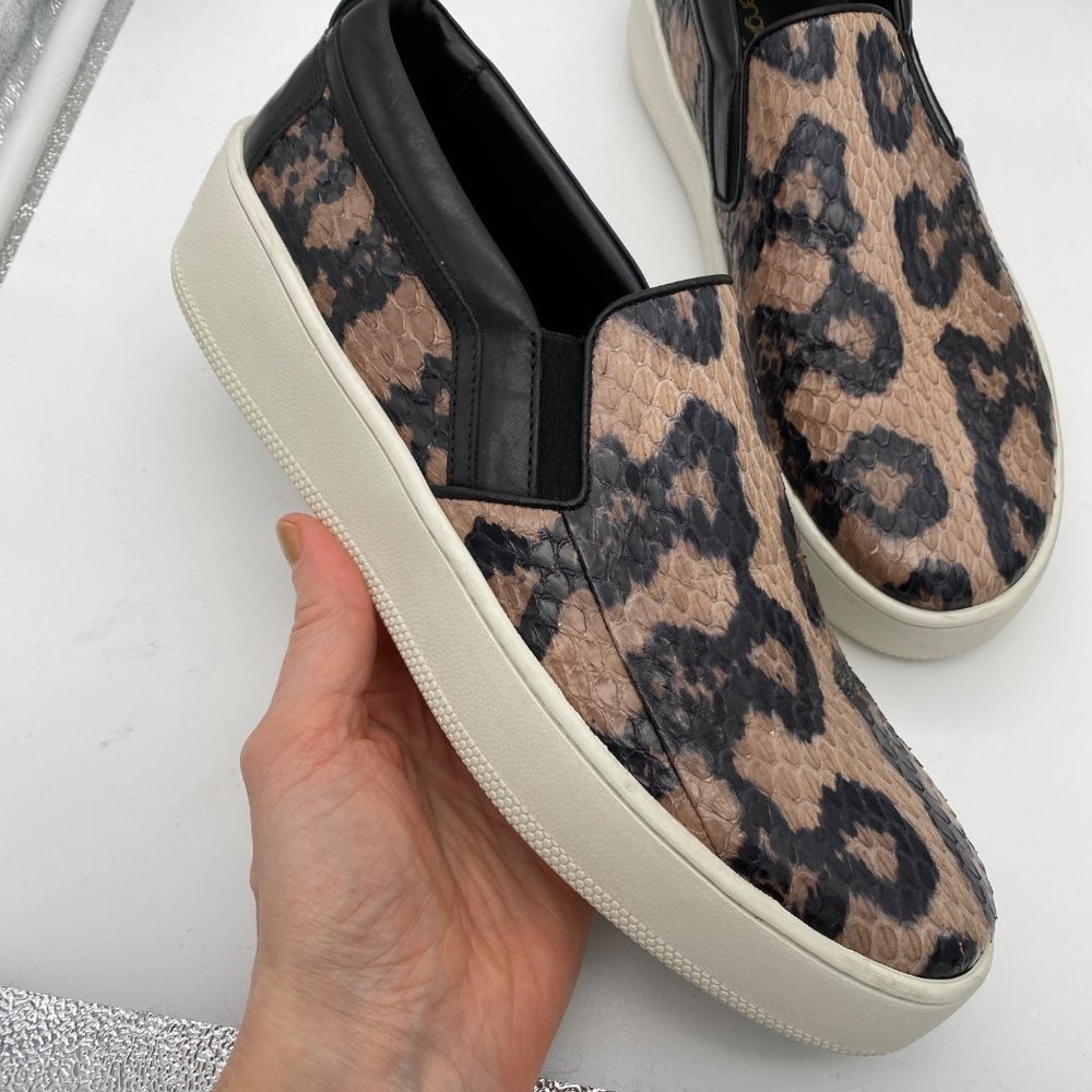 SERGIO ROSSI Genuine Python Slip On Sneakers US 8.5 Classic Luxury NWOT - Picture 4 of 8